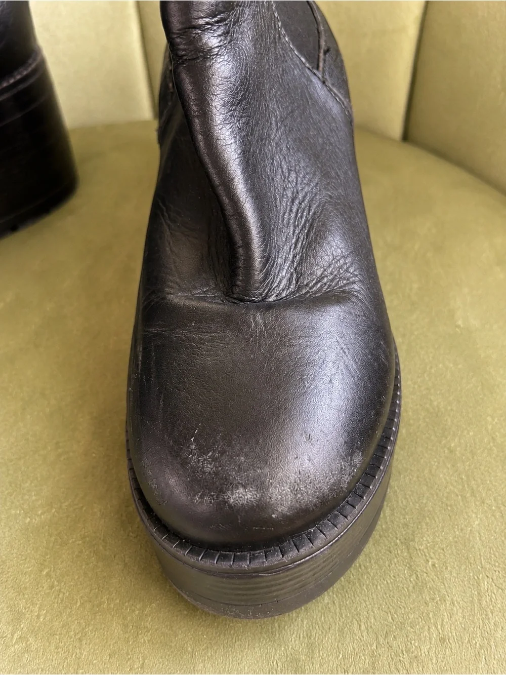 Musse & Cloud Black Leather Platform Chelsea Boot